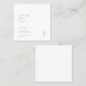 モダンモノグラムのシンプルテンプレートエレガントラグジュアリー スクエア名刺 (正面/裏面)