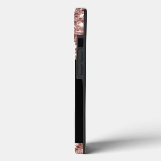 モダンモノグラムのバラ金ゴールドグリッター Case-Mate iPhoneケース (裏面 / 左)