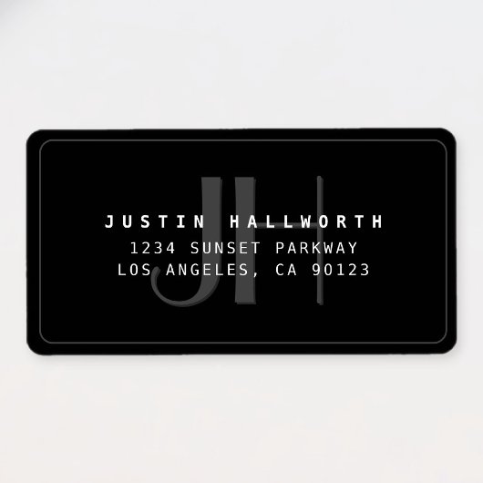 モダンモノグラムのフェイクエンボス ラベル