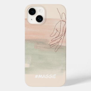 モダンモノグラムのフェミニン水色ガーリー色 Case-Mate iPhone 14ケース