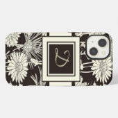 モダンモノグラムのフローラ iPhoneケース (裏面横)