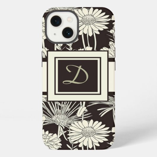 モダンモノグラムのフローラ iPhoneケース (裏面)