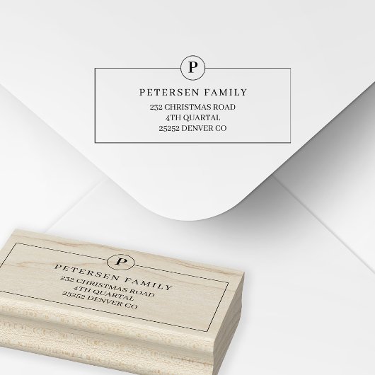 モダンモノグラムの差出人住所 ラバースタンプ