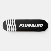 モダンモノグラムの白黒 スケートボード (横)