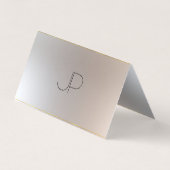 モダンモノグラムの金ゴールドシルバールックエレガント 名刺 (裏面)