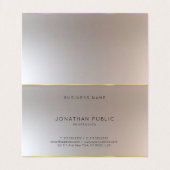 モダンモノグラムの金ゴールドシルバールックエレガント 名刺 (内部フラット)