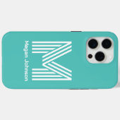 モダンモノグラムアクア Case-Mate iPhoneケース (裏面 (横))