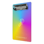 モダンモノグラムカラフルメタリックルックテンプレート ミニクリップボード (アングル2)