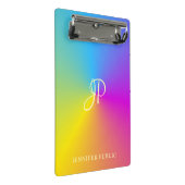 モダンモノグラムカラフルメタリックルックテンプレート ミニクリップボード (アングル)