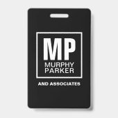 モダンモノグラムスクエアロゴ 黒白写真 バッジ (裏面)