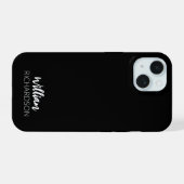 モダンモノグラムスクリプト名 iPhone 15ケース (裏面横)