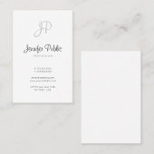 モダンモノグラムスタイリッシュ書道シンプルデザイン 名刺 (正面/裏面)