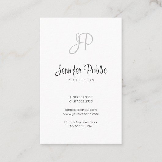 モダンモノグラムスタイリッシュ書道シンプルデザイン 名刺 (正面)