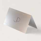 モダンモノグラムフェイク金ゴールド銀エレガントテンプレート 名刺 (裏面)