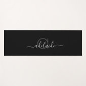 モダンモノグラムブラックヨガマットトレーニング ヨガマット (正面(横))