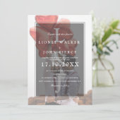 モダンモノグラムミニマル写真結婚ゲイ 招待状 (スタンド正面)