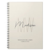 モダンモノグラムロゴ　クリームタン　コンサルタント ノートブック (正面)