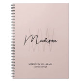 モダンモノグラムロゴ ブラッシュピンク コンサルタント ノートブック (正面)