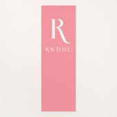 モダンモノグラム名スタイリッシュPink ヨガマット (正面)