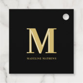 モダンモノグラム名タイポグラフィ金ゴールド黒 フェイバータグ (裏面)
