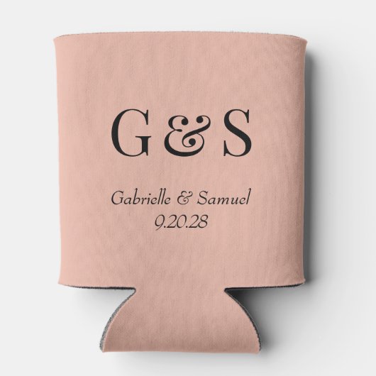 モダンモノグラム新郎氏結婚名クール 缶クーラー (裏面)