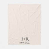 モダンモノグラム結婚カップルの結婚贈り物のカバー フリースブランケット (正面)