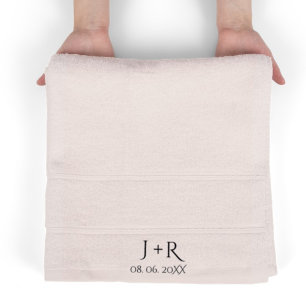 モダンモノグラム結婚カップルの結婚贈り物のカバー フリースブランケット