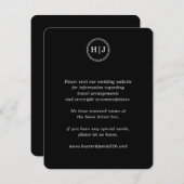 モダンモノグラム結婚ブラック エンクロージャーカード (正面/裏面)