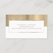 モダンモノグラム金属金ゴールドおよびホワイトコンサルタント 名刺 (裏面)