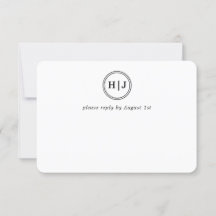 モダンモノグラム黒と白結婚の