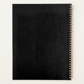 モダンモノグラム黒金ゴールド名スクリプトエレガント プランナー手帳 (裏面)