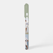 モダンモノグラム5枚フォトコラージュ サージブルーグリーン iPhoneケース (左側面)