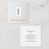 モダンモノグラム、プロフェッショナルシルバーグレー スクエア名刺 (正面/裏面)