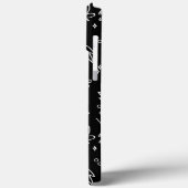 モダンモノグラム 黒白フラワーパターン Case-Mate iPhoneケース (裏面 / 左)