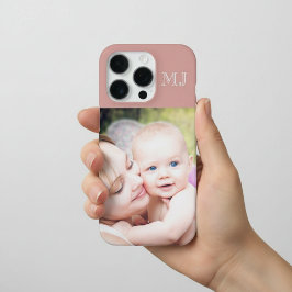 モダンモノグラム 1 写真 ダスティローズ iPhone 16 PROケース