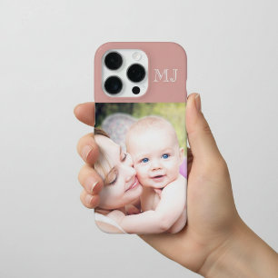 モダンモノグラム 1 写真 ダスティローズ iPhone 16 PROケース
