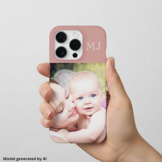 モダンモノグラム 1 写真 ダスティローズ iPhoneケース