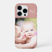 モダンモノグラム 1 写真 ダスティローズ iPhoneケース (裏面)