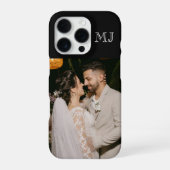 モダンモノグラム 1 写真 ミッドナイトブラック iPhoneケース (裏面)