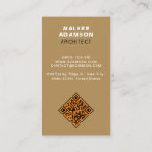 (モダンモノグラムQR)ブロンズ&マットブラック 名刺 (裏面)