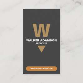 (モダンモノグラムQR)ブロンズ&マットブラック 名刺