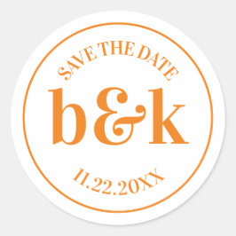 モダンモノグラ救ムミニマル日付オレン結婚ジ ラウンドシール