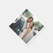 モダンモノグラ結婚ム写真 スタンダードカクテルナプキン (角)