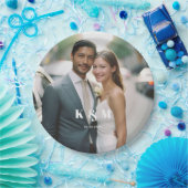 モダンモノグラ結婚ム写真 ペーパープレート (パーティー)