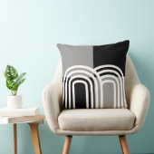 モダンモノトーンの白黒イニシャルパターン クッション (椅子)