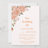 モダンモモの毛の結婚茂み 招待状 (正面)