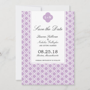 モダンモロッカン柄のSave the Date 招待状
