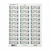 モダンモンステラ葉シック差出人住所ラベル ラベル (フルシート)