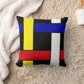 モダンモンドリアンインスパイア抽象芸術 クッション (ブランケット)