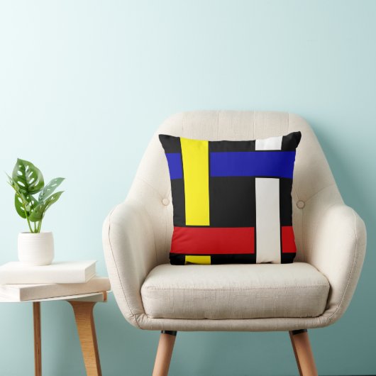 モダンモンドリアンインスパイア抽象芸術 クッション (椅子)